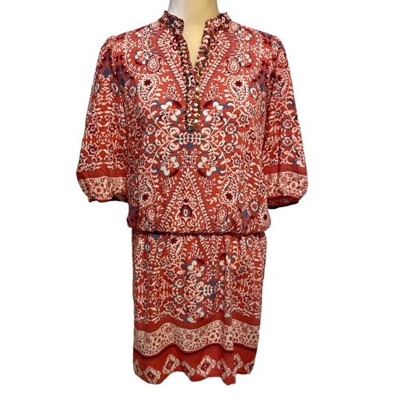 ALLOY Apparel Coral Boho Half Sleeve Mini Dress Women XL - Picture 1 of 11